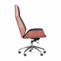 Silla de oficina nórdica - Sillas de oficina de cuero - Mobiliario de diseño