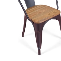 Bistro Arms Wood Chair | Industriestuhl mit Armlehnen und Holzsitz