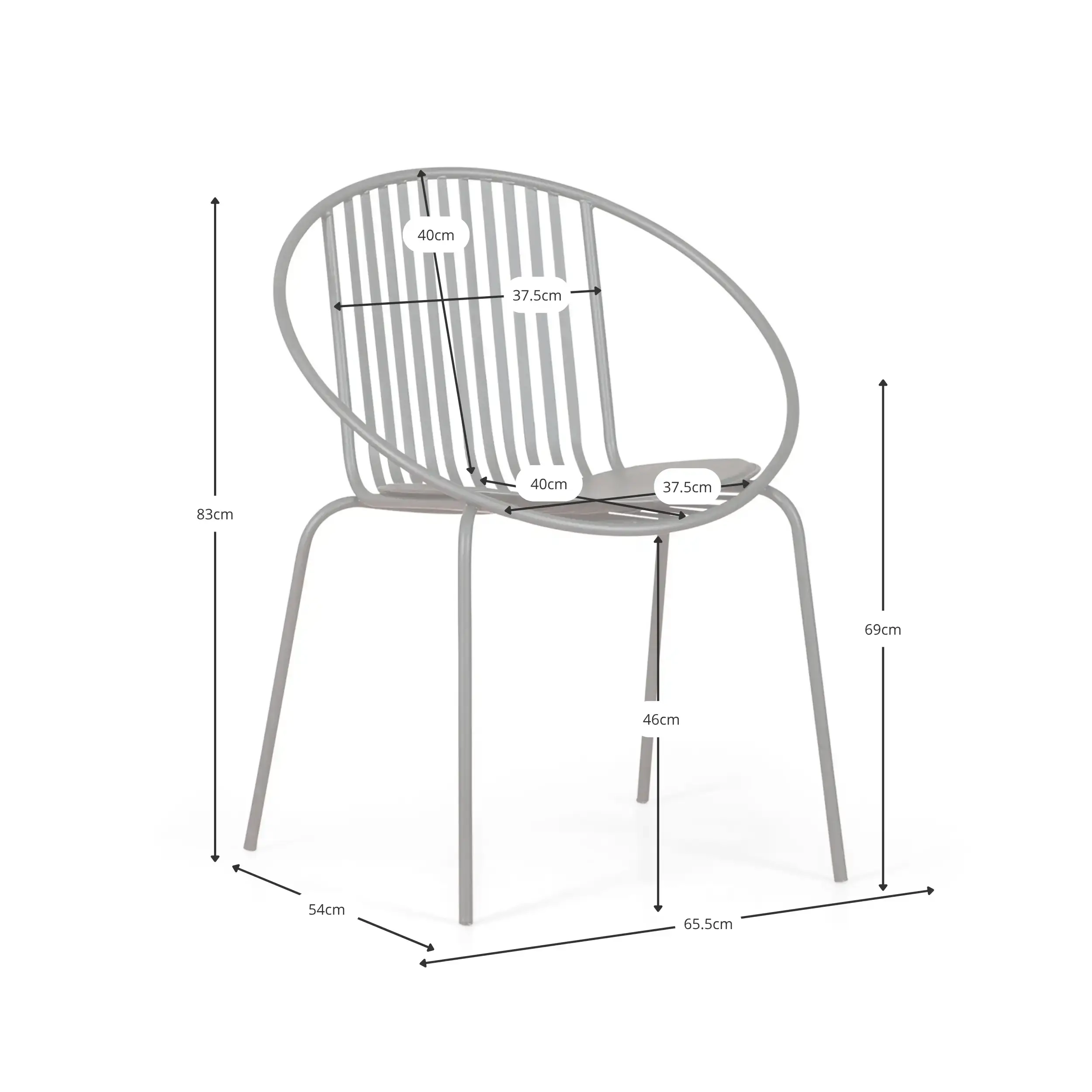 Bali Metal Chair - Sturdy and modern for indoor and outdoor use - Mueble Design