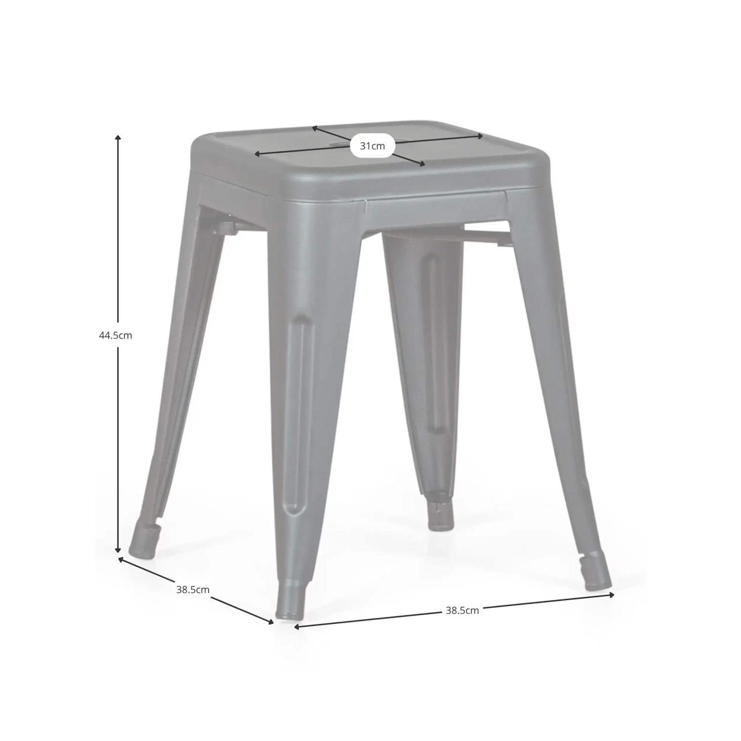 Hocker industrial Bistro 45CM Matt - Industrielle Stühle und Hocker