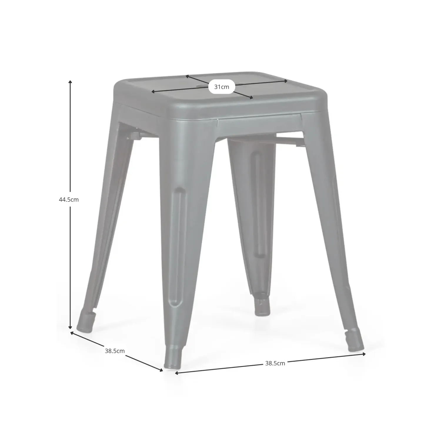 Banco industrial Bistro 45CM Matt - Cadeiras e bancos industriais