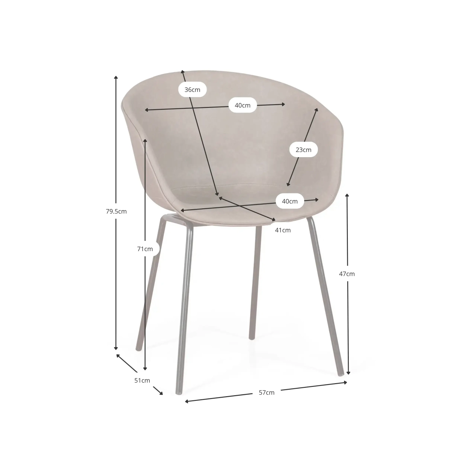 Silla Denver Tapizada en Polipiel - Diseño industrial y comodidad