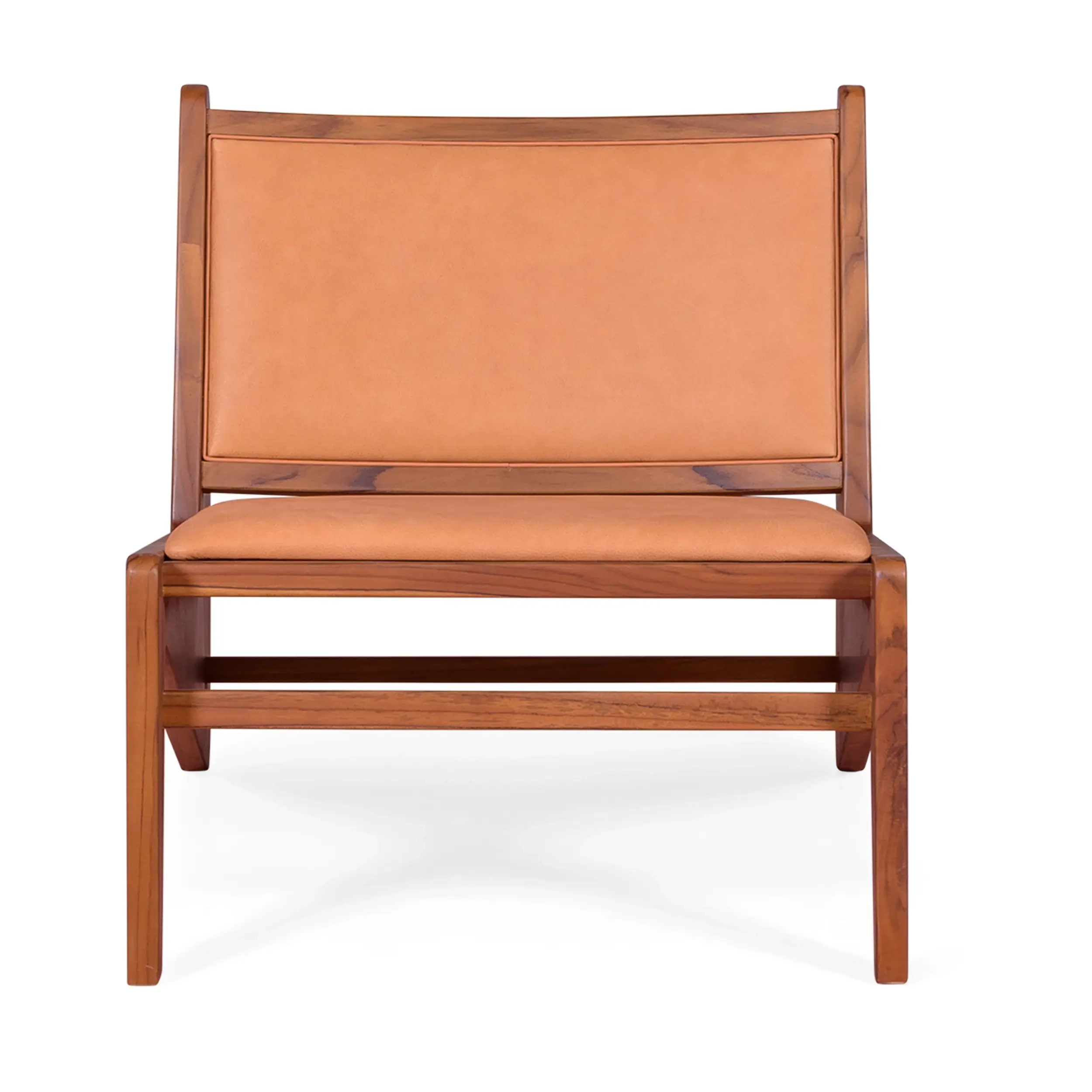 Lounge armchair Compass upholstered in wood and leather - Mueble Design