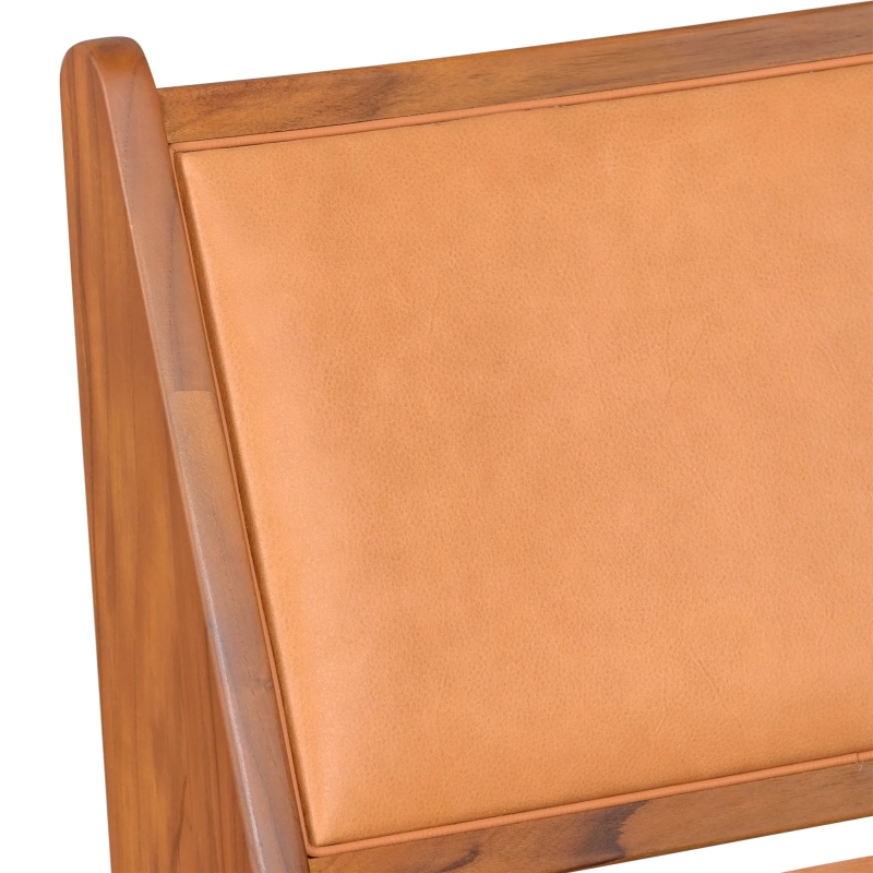 Lounge-Sessel Compass gepolstert in Holz und Leder - Mobelarium