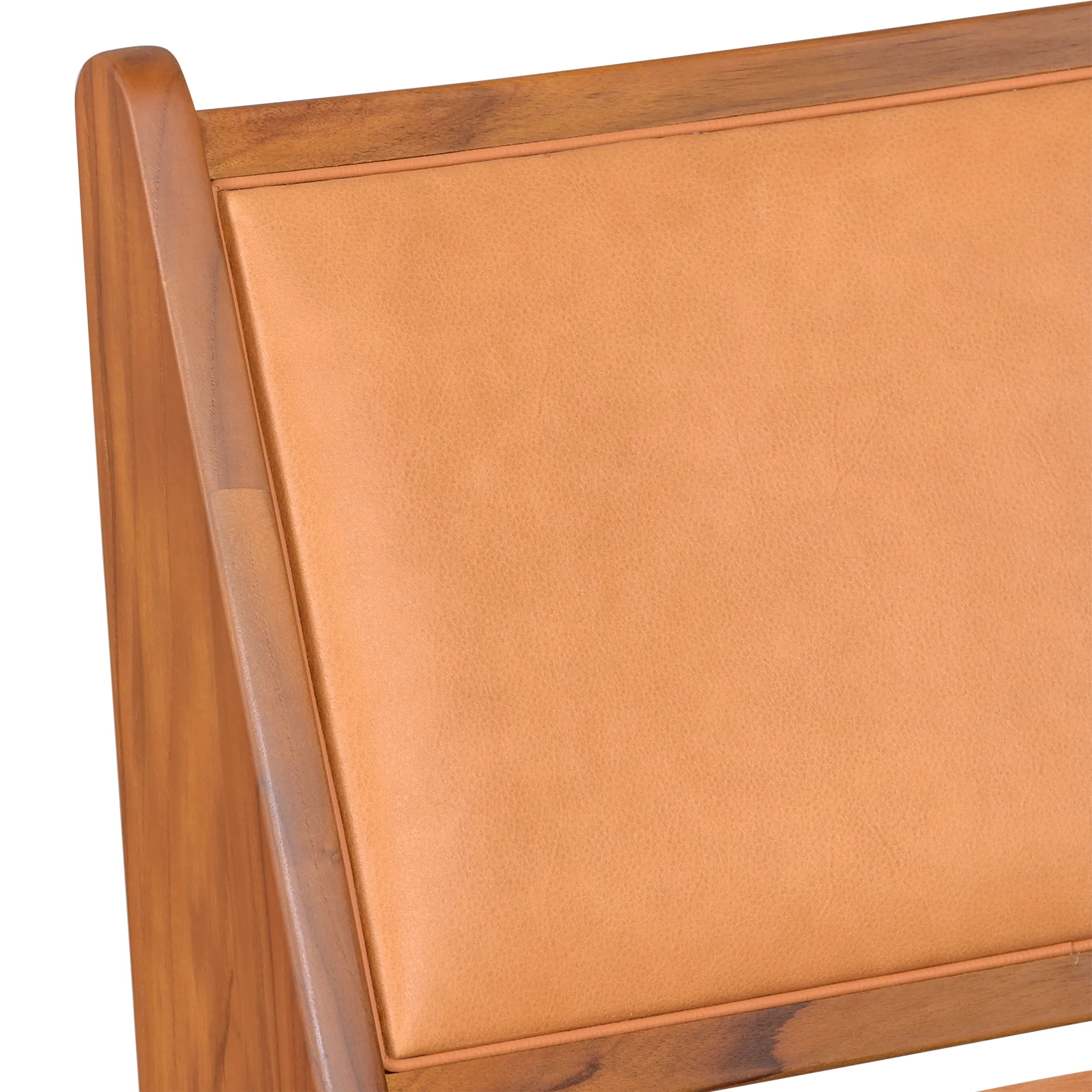 Sillón Lounge Compass tapizado en madera y piel - Mueble Design