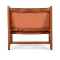 Lounge armchair Compass upholstered in wood and leather - Mueble Design