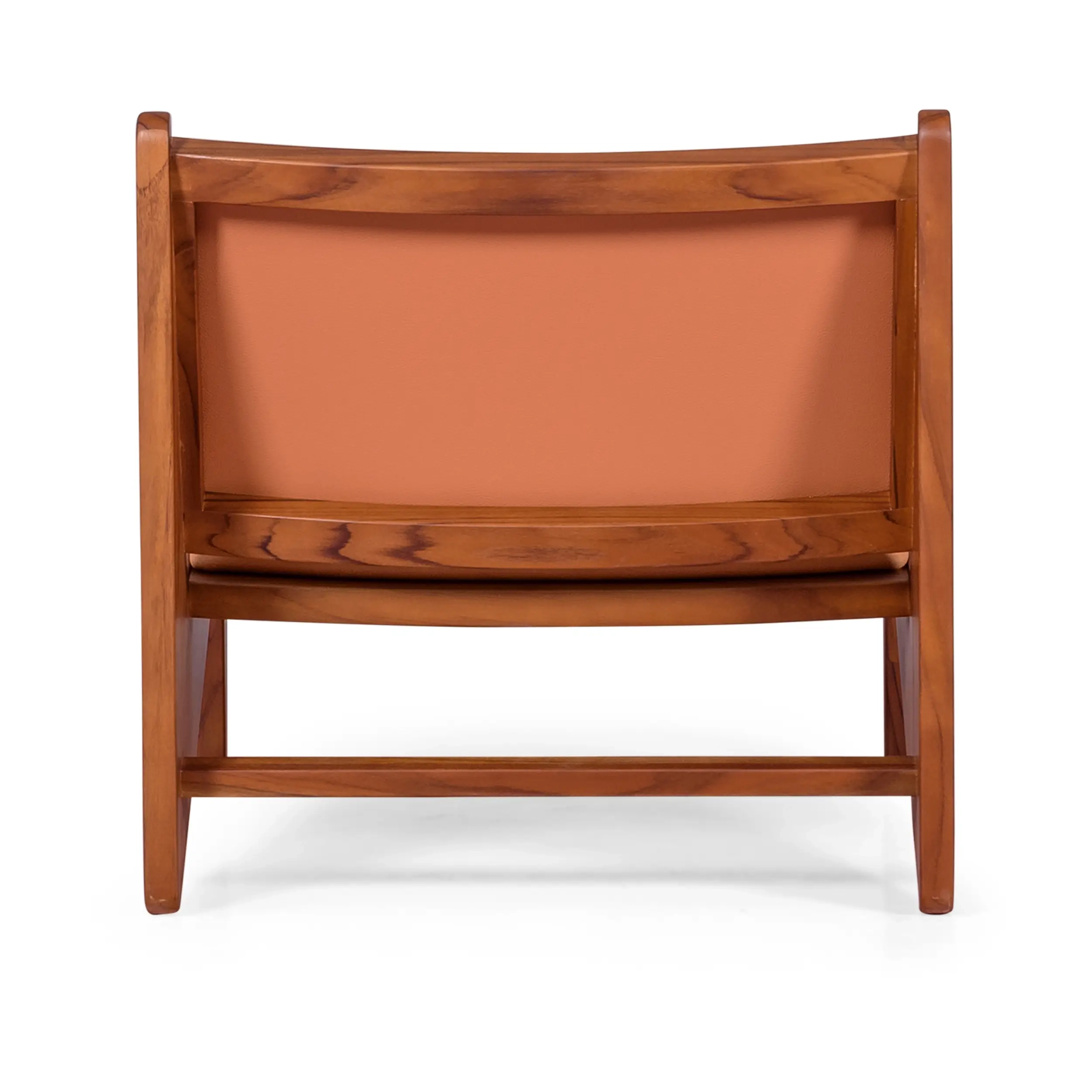 Lounge armchair Compass upholstered in wood and leather - Mueble Design