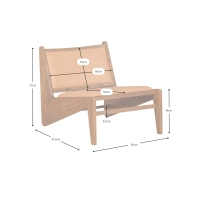 Lounge armchair Compass upholstered in wood and leather - Mueble Design