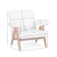 Confort lounge armchair Compass in wood and boucle - Mueble Design