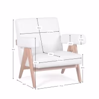 Sillón lounge Confort Compass en madera y boucle - Mueble Design