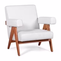 Sillón lounge Confort Compass en madera y boucle - Mueble Design