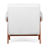 Confort lounge armchair Compass in wood and boucle - Mueble Design