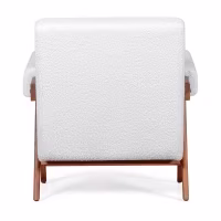 Sillón lounge Confort Compass en madera y boucle - Mueble Design