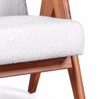 Sillón lounge Confort Compass en madera y boucle - Mueble Design