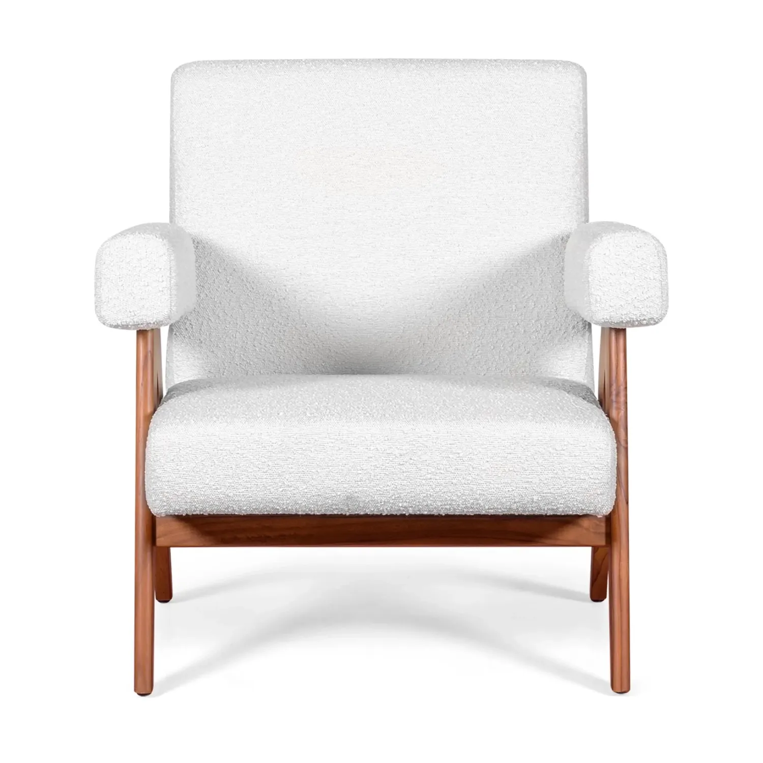 Sillón lounge Confort Compass en madera y boucle - Mueble Design