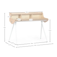 Mesa de secretária Oakland - Madeira de carvalho e design moderno - - Madeira de carvalho e design moderno Mueble Design