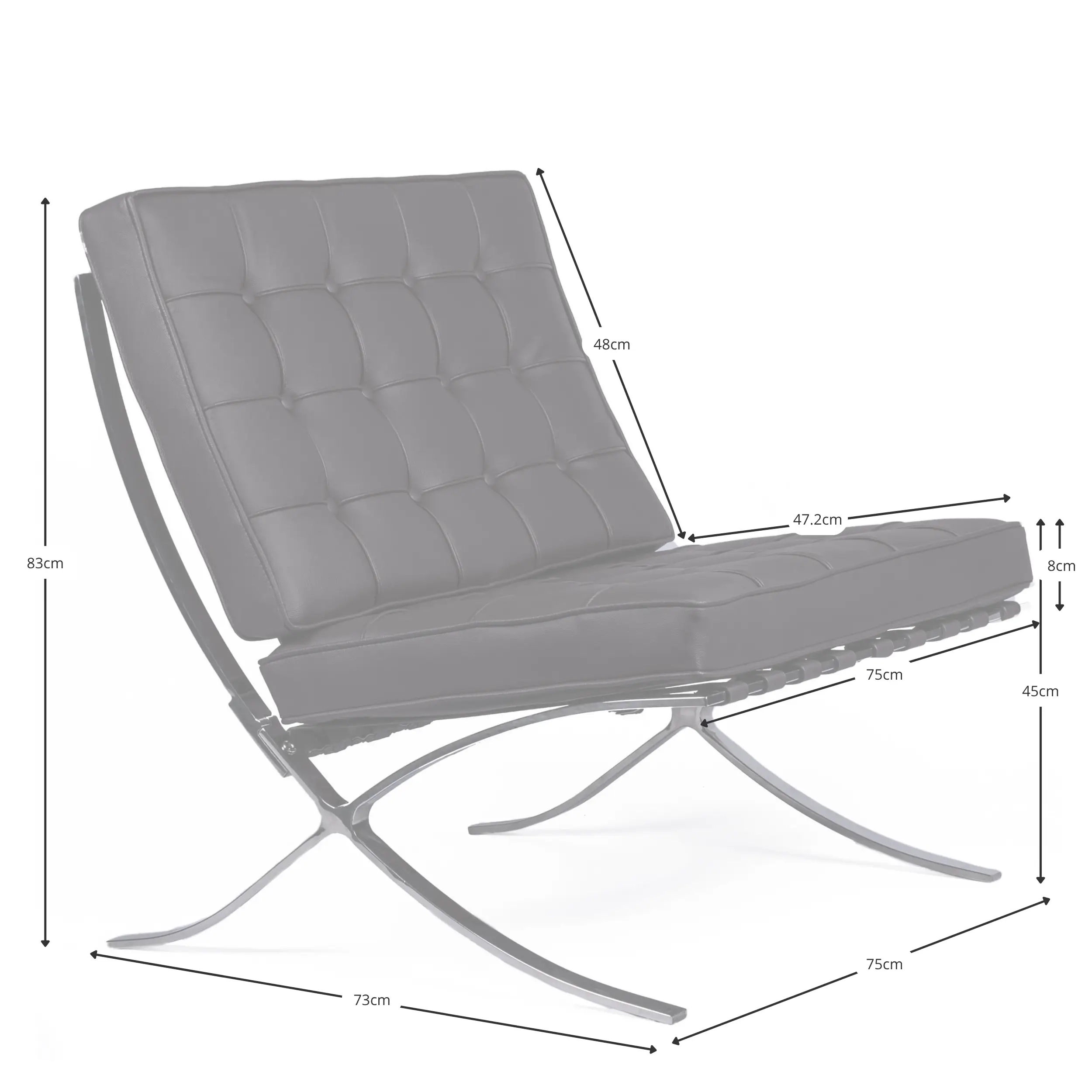 Chair Barcelona Inspiration in Leatherette - Sillones Modernos - Mueble Design