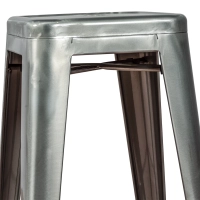 Tamborete industrial Bistro 76 cm | Aço brilhante empilhável