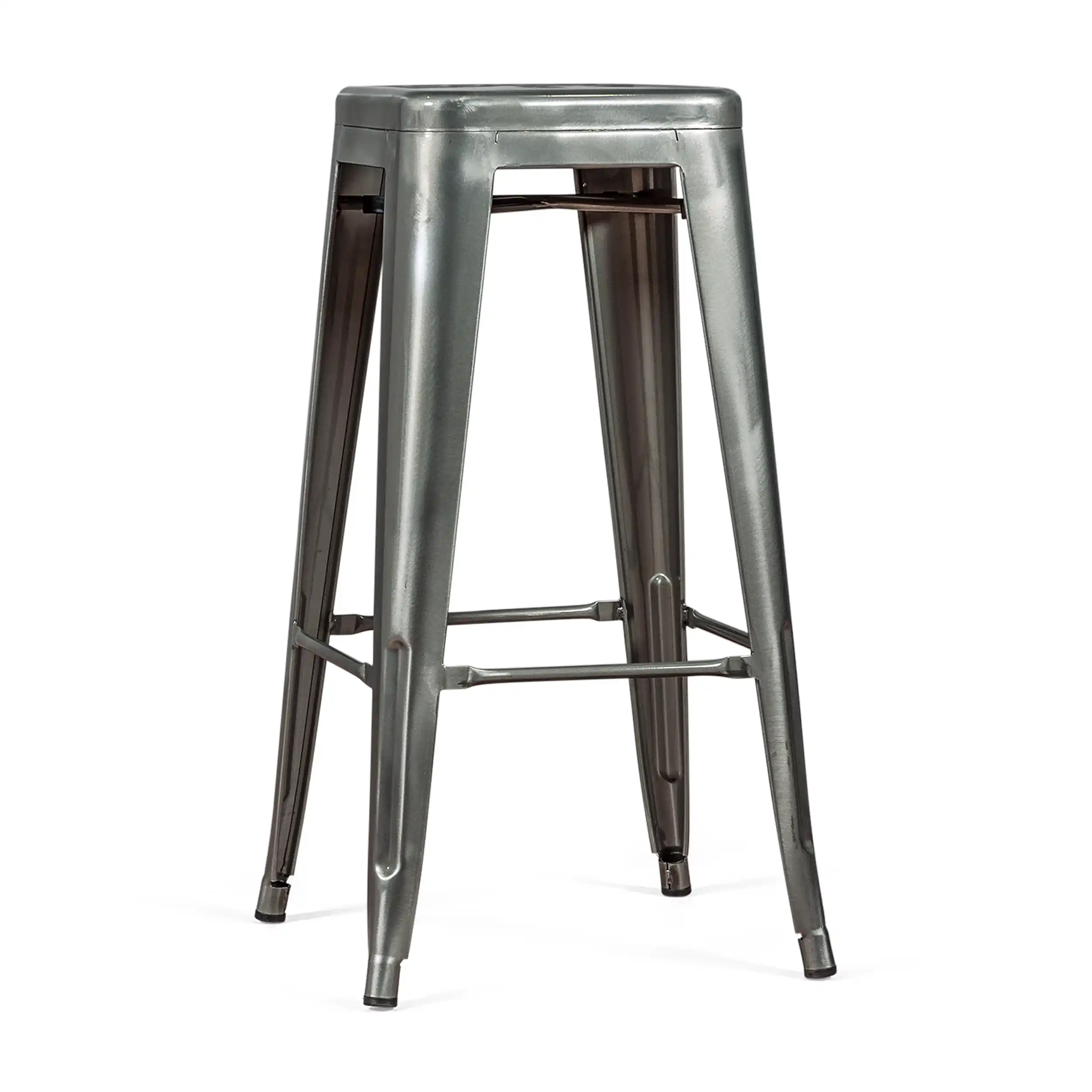 Stool industrial Bistro 76 cm | Bright steel stackable