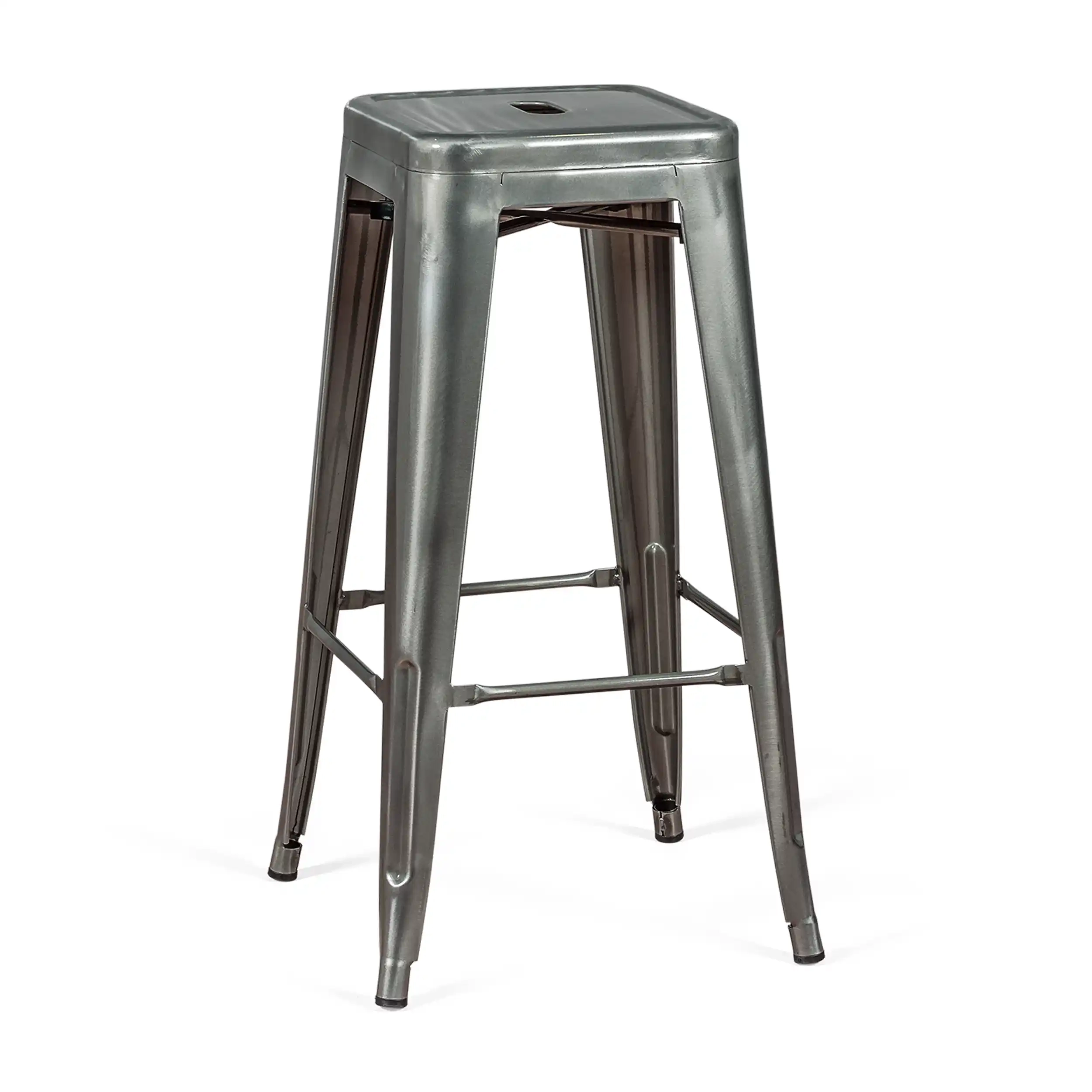 Stool industrial Bistro 76 cm | Bright steel stackable