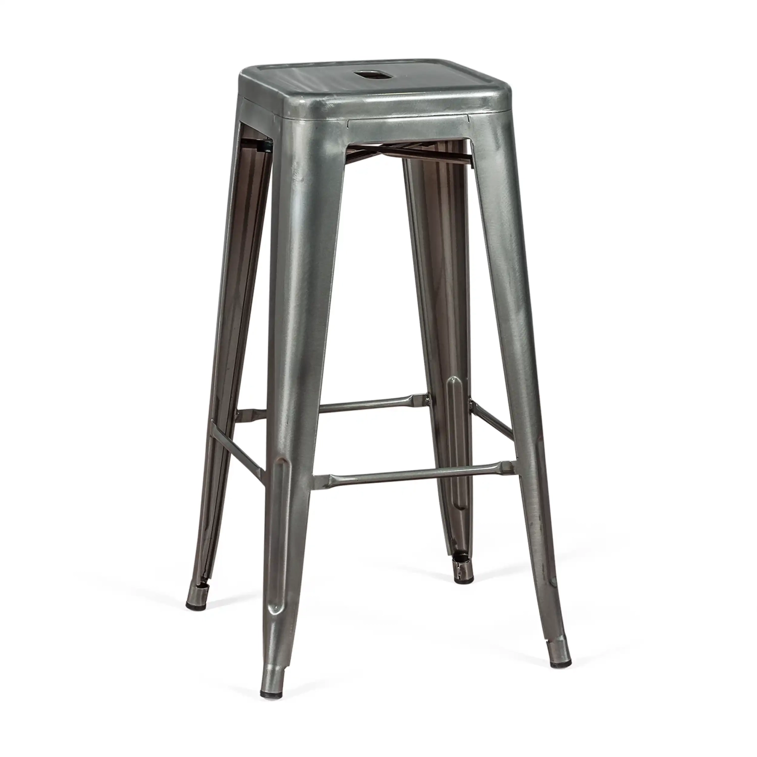 Barstol industriell Bistro 76 cm | Blankstål stapelbar