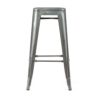 Barstoel industrieel Bistro 76 cm | blank staal stapelbaar