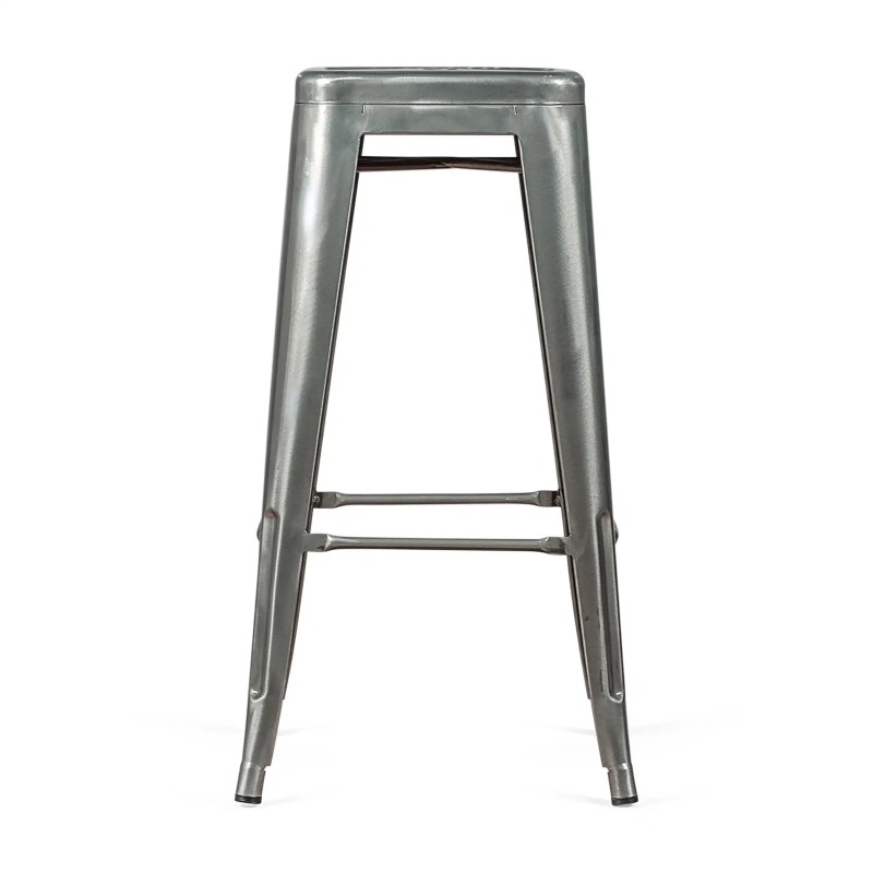 Barstoel industrieel Bistro 76 cm | blank staal stapelbaar