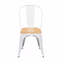 Stackable chair Bistro: Industrial style, matte steel and solid wood