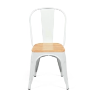 Sedia impilabile Bistro | Acciaio opaco e legno massiccio, stile industriale
