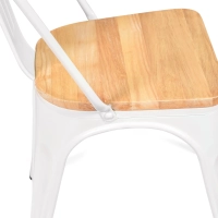 Stapelbarer Stuhl Bistro | Matter Stahl und Massivholz, industrieller Stil