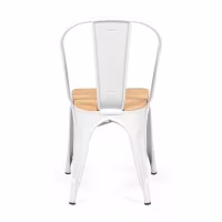 Stackable chair Bistro: Industrial style, matte steel and solid wood