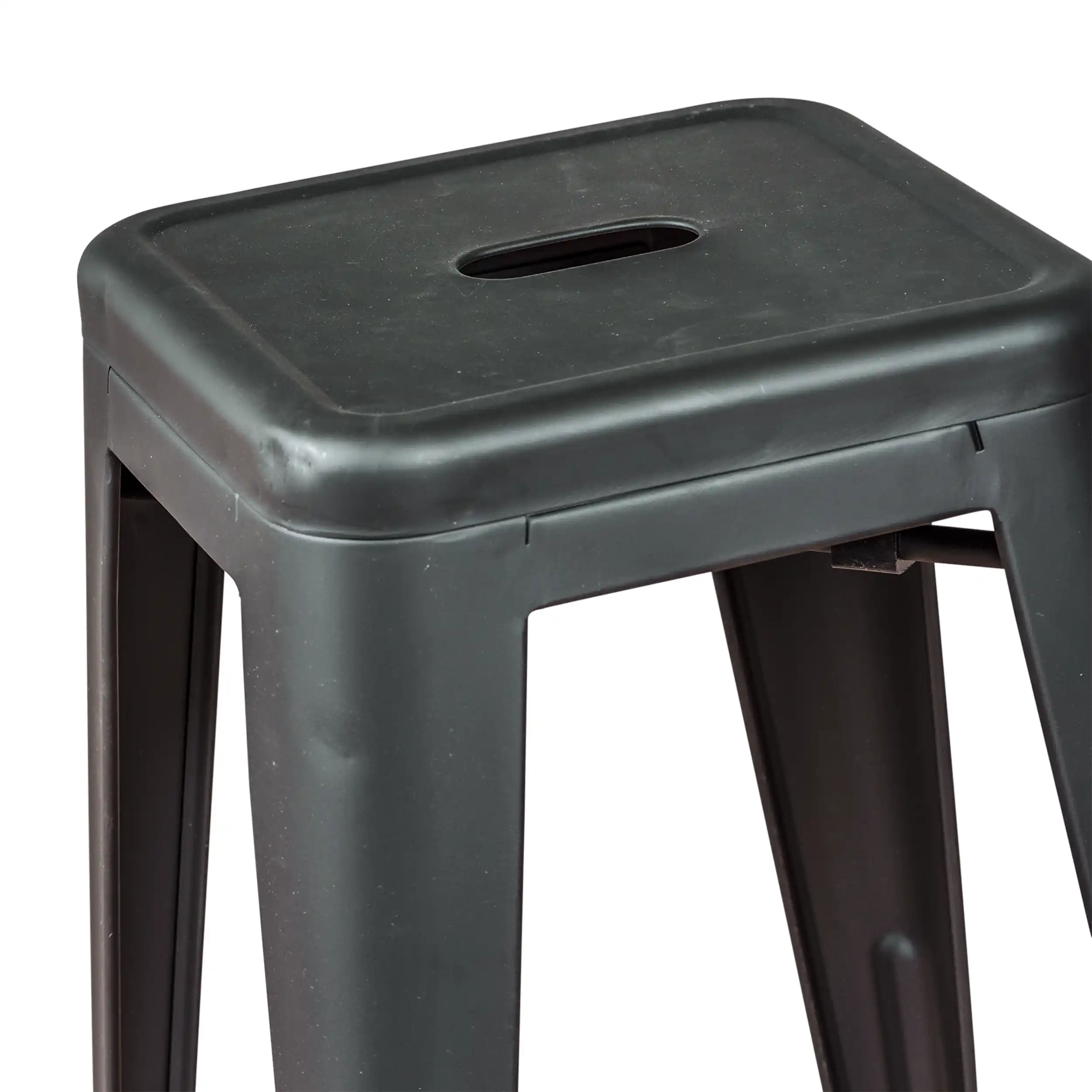 Stool industrial Bistro 66 cm | Steel stackable glossy or mat steel
