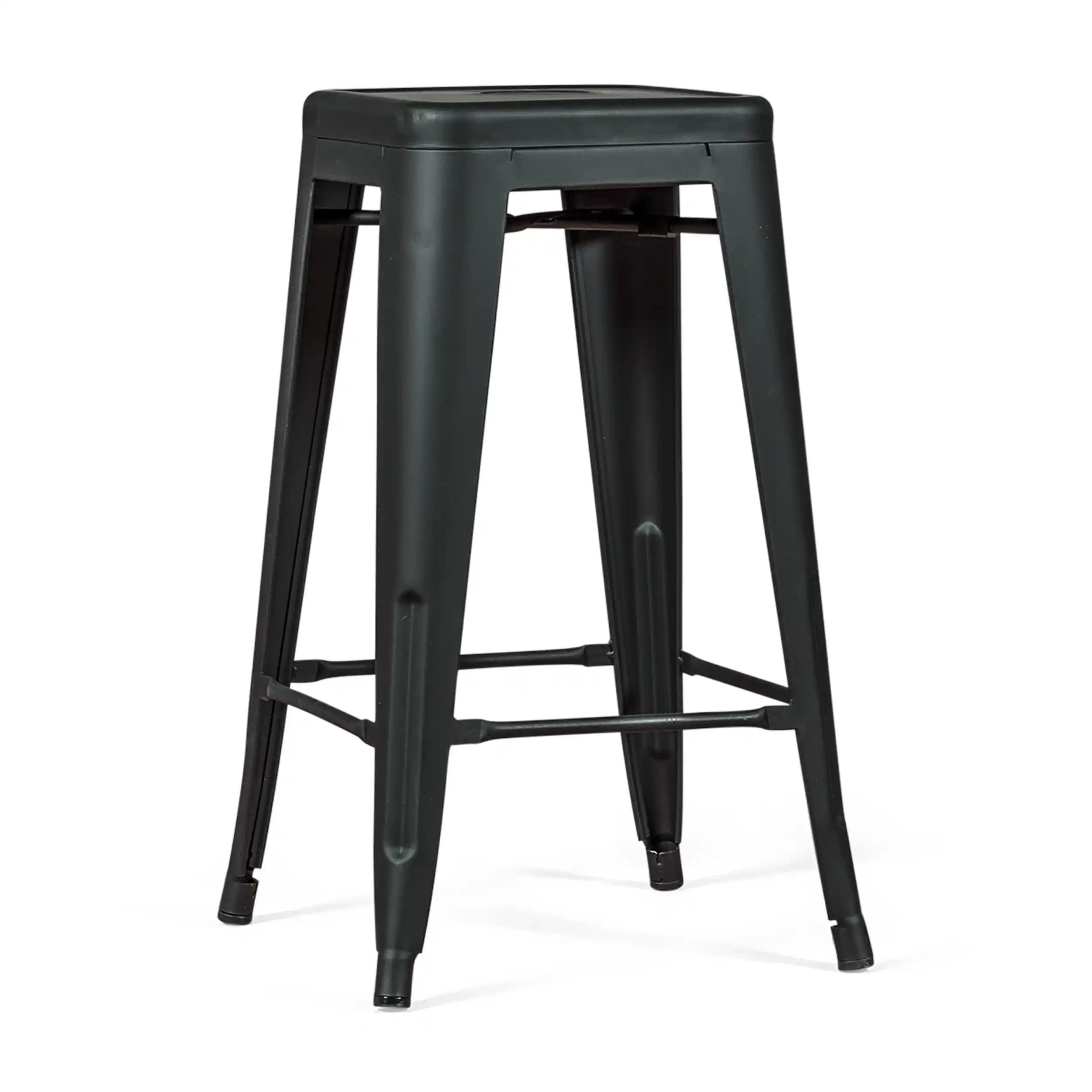 Stool industrial Bistro 66 cm | Steel stackable glossy or mat steel