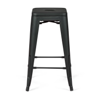 Sgabello Bistro industriale 66 cm | Acciaio impilabile lucido o opaco