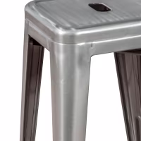Tamborete industrial Bistro 66 cm | Aço empilhável brilhante ou mate