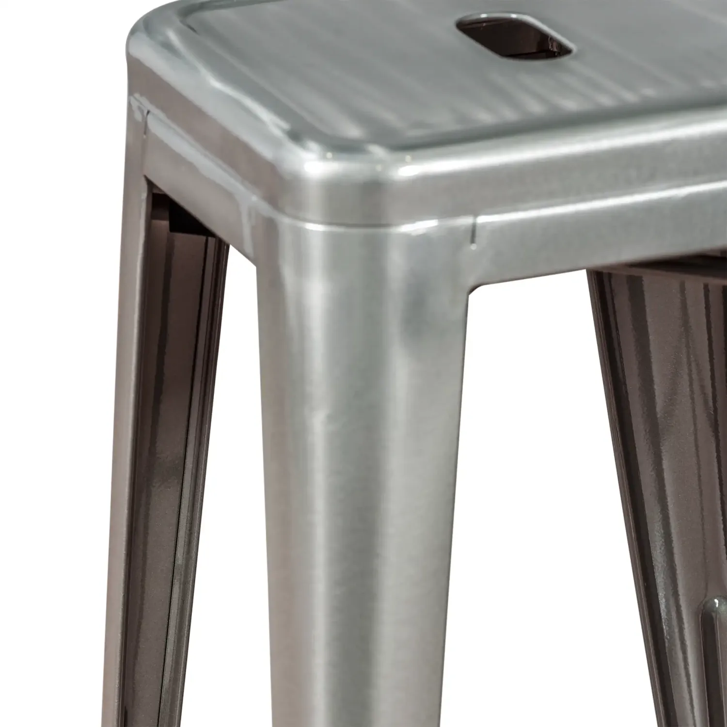 Taburete industrial Bistro 66 cm | Acero apilable brillante o mate