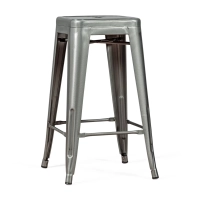 Barstoel industrieel Bistro 66 cm | staal stapelbaar glanzend of mat