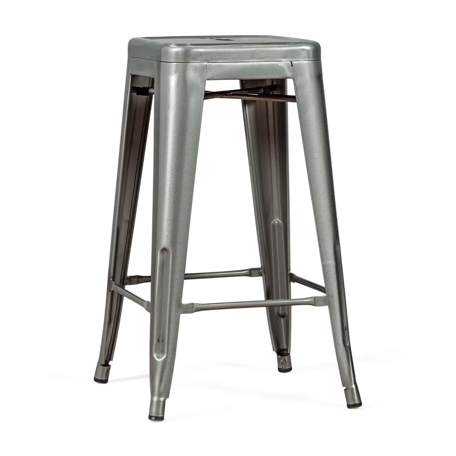 Taburete industrial Bistro 66 cm | Acero apilable brillante o mate