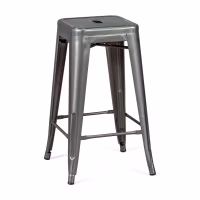 Tamborete industrial Bistro 66 cm | Aço empilhável brilhante ou mate