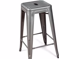 Taburete industrial Bistro 66 cm | Acero apilable brillante o mate