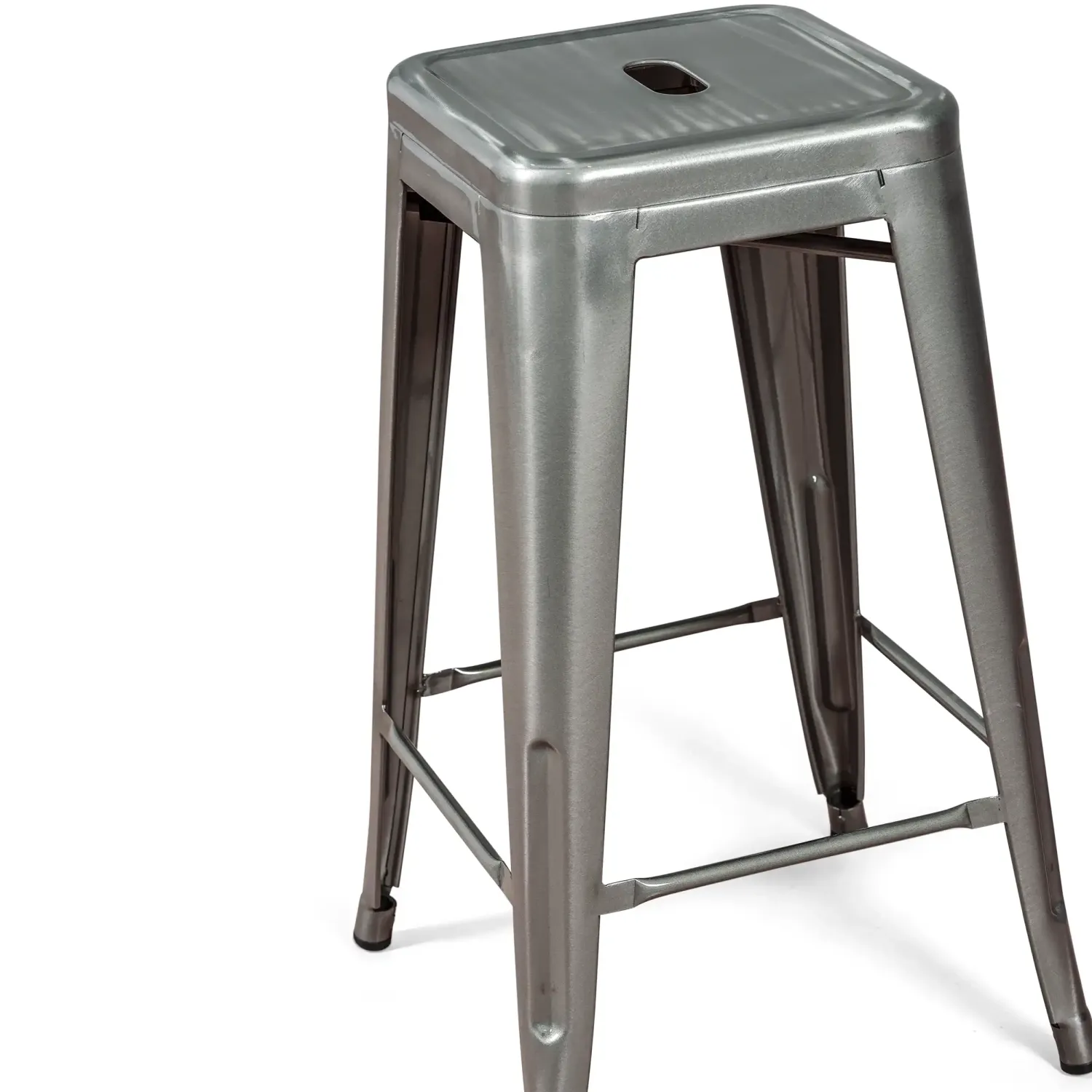 Taburete industrial Bistro 66 cm | Acero apilable brillante o mate
