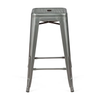 Barstoel industrieel Bistro 66 cm | staal stapelbaar glanzend of mat