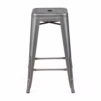 Taburete industrial Bistro 66 cm | Acero apilable brillante o mate