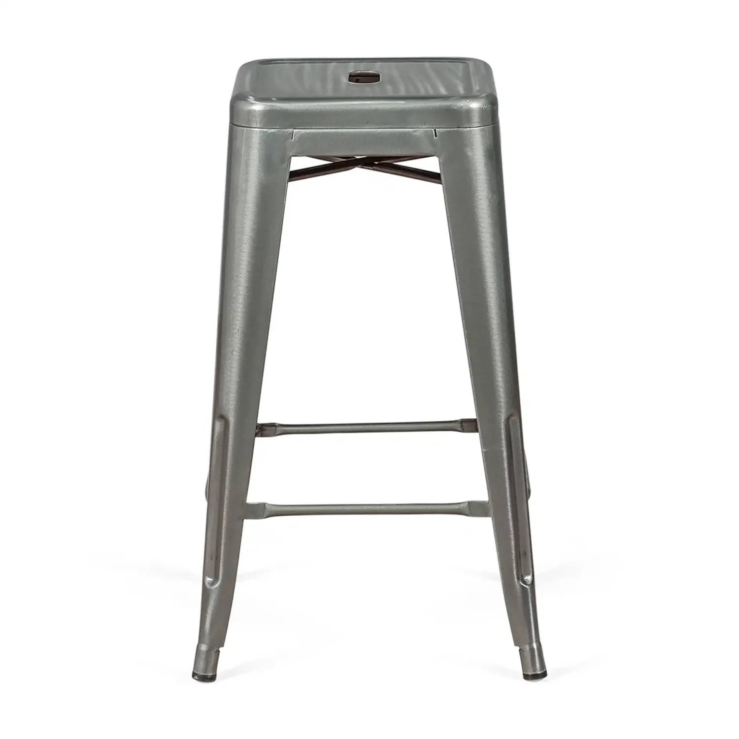 Taburete industrial Bistro 66 cm | Acero apilable brillante o mate
