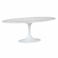 Oval Table Tulip 199 cm Carrara Marble | Saarinen Design for Luxury Dining Rooms