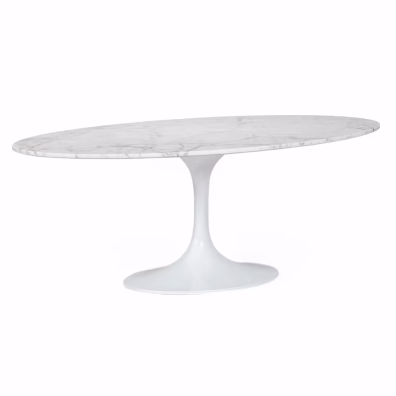 Mesa oval Tulip 199 cm Mármore de Carrara | Design Saarinen para salas de jantar de luxo