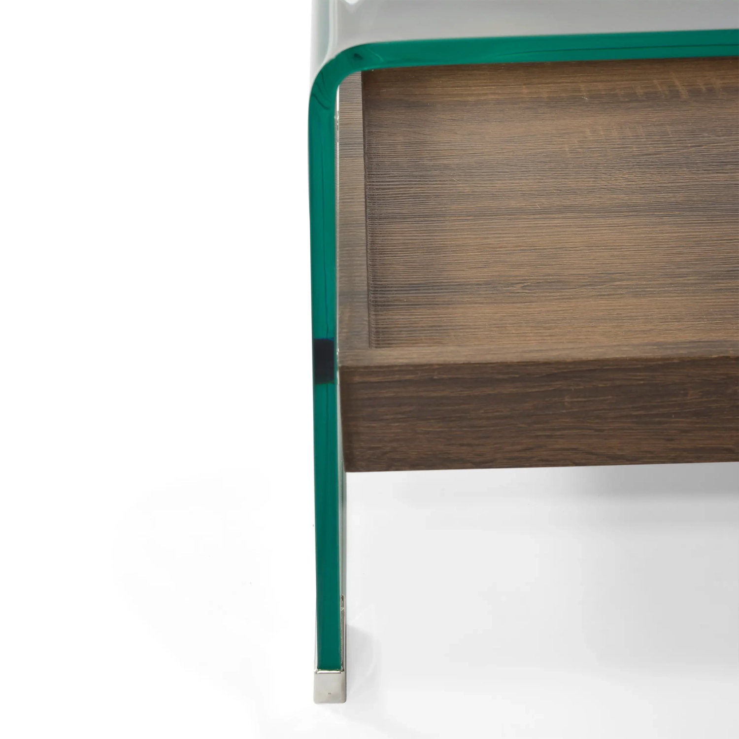 Table basse Pot : Verre trempé avec tiroir en bois