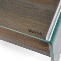 Mesa de centro Pot : Vidro temperado com gaveta de madeira