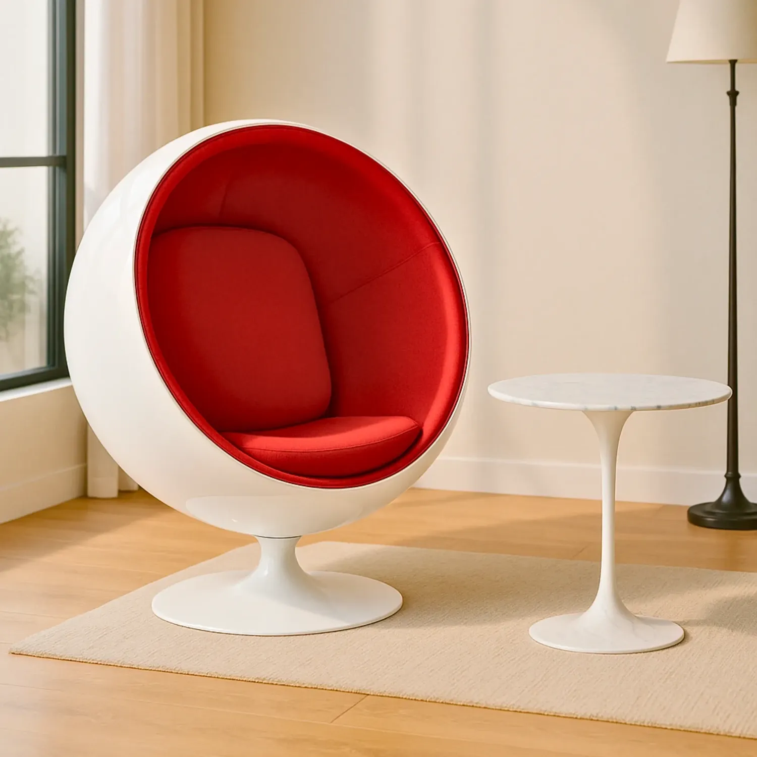 Inspiración Mesa Auxiliar Tulip Side Mármol Carrara Ø50 cm | Mueble Design