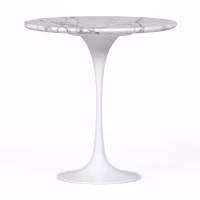 Inspiración Mesa Auxiliar Tulip Side Mármol Carrara Ø50 cm | Mueble Design
